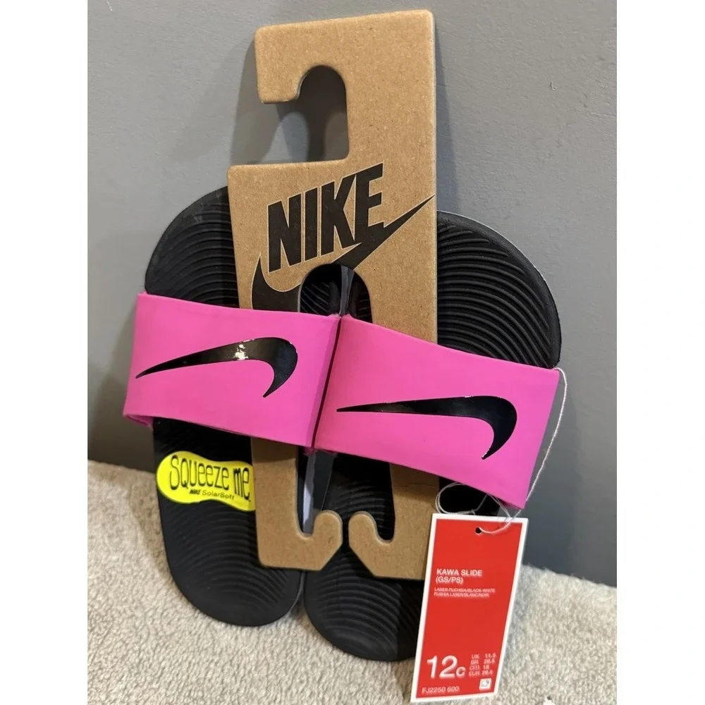 Girls Pink Nike Slides 12C